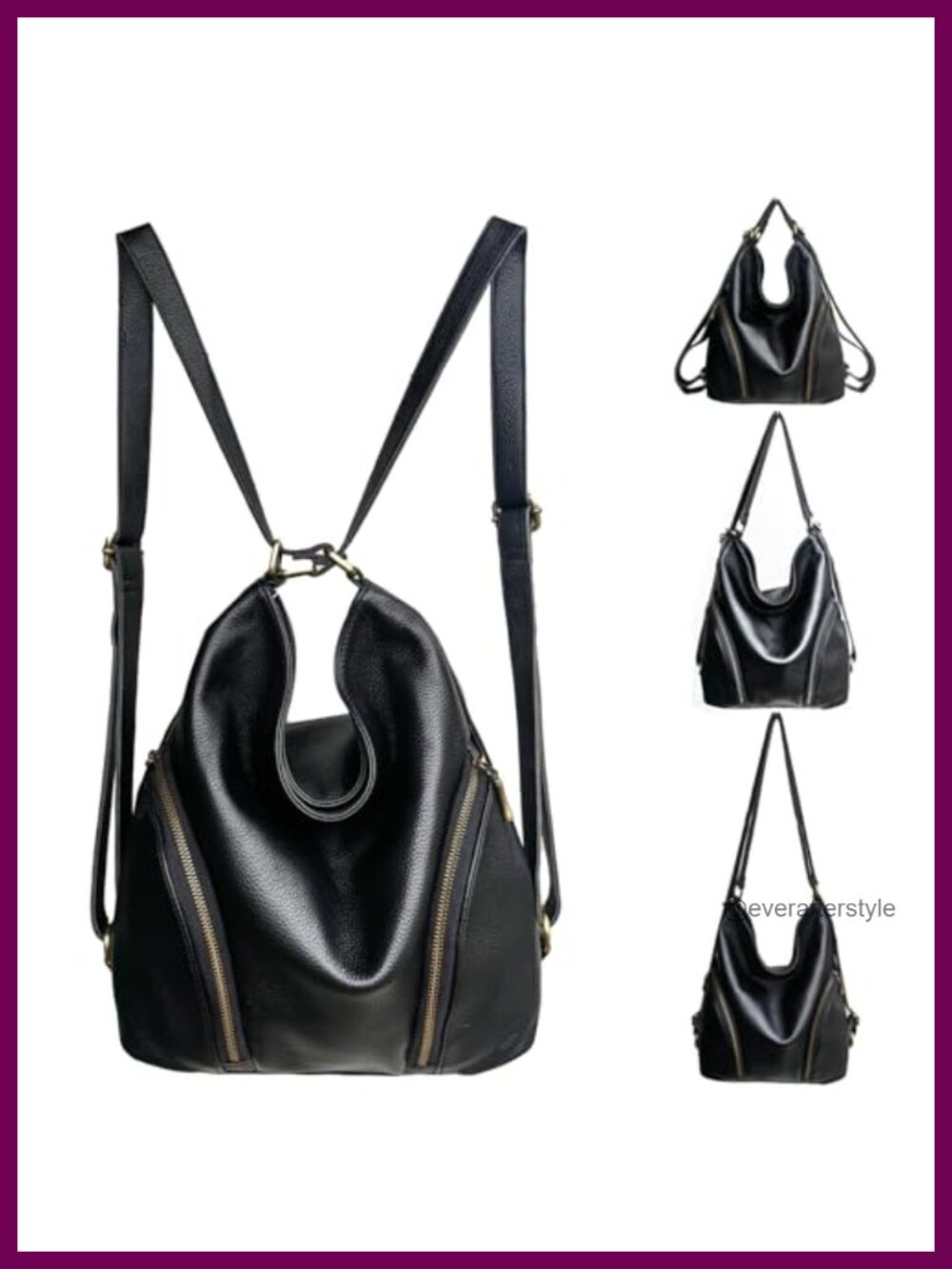 Genuine Leather Convertible Backpack Purse for Women Multi-Way Travel Bag